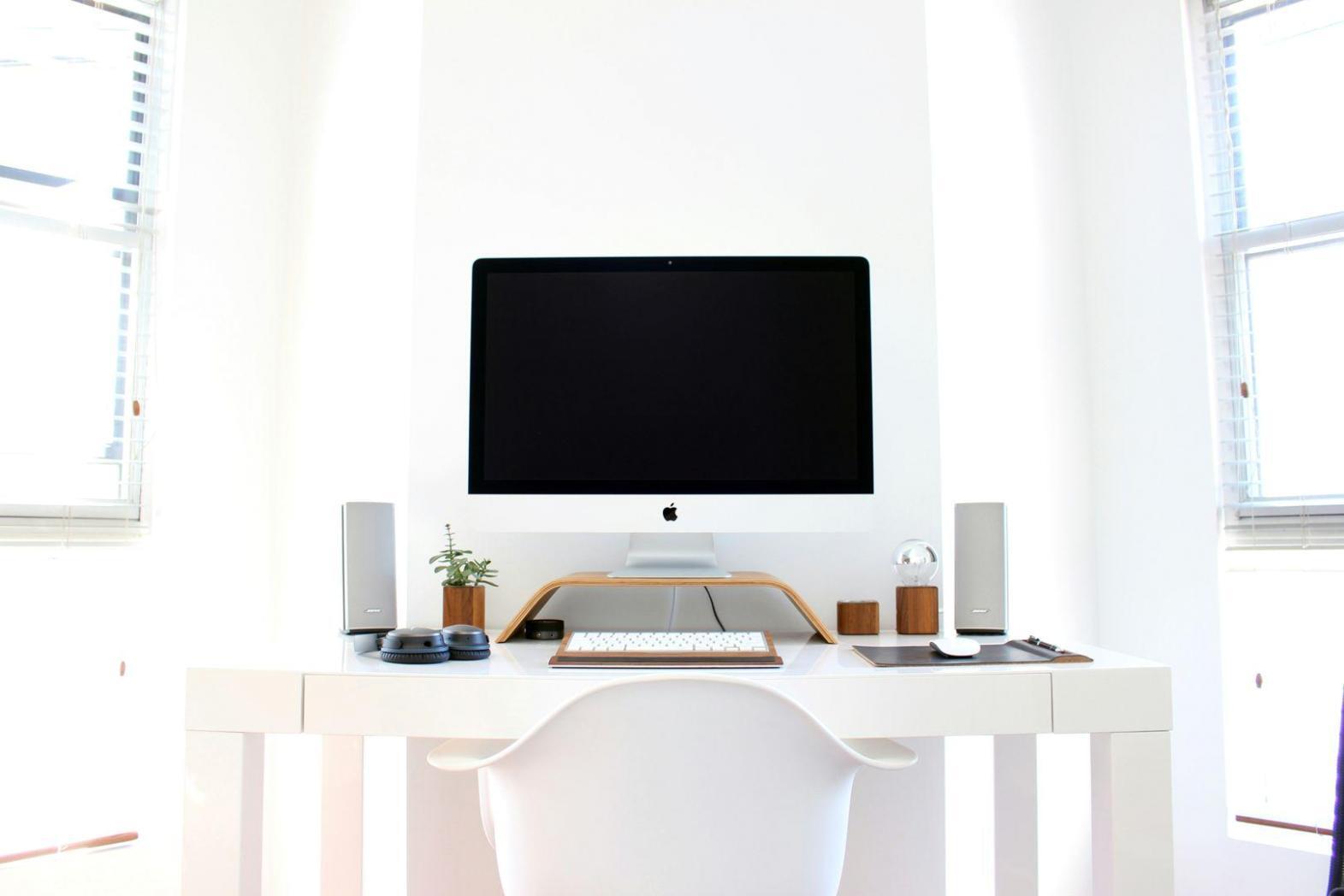 Financial modeling workspace with analyst reviewing data